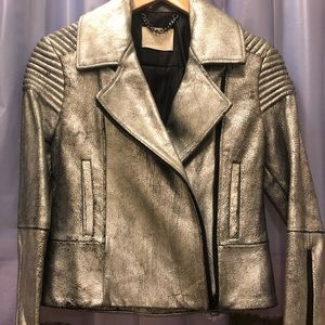Zoe Jordan Metallic Leather Jacket